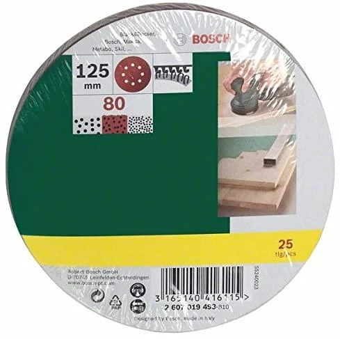 Bosch Šlif.pop. D 125 mm, K80 25 vnt.