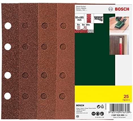 Bosch Šlifavimo popierius 93x185 mm, 25 vnt.