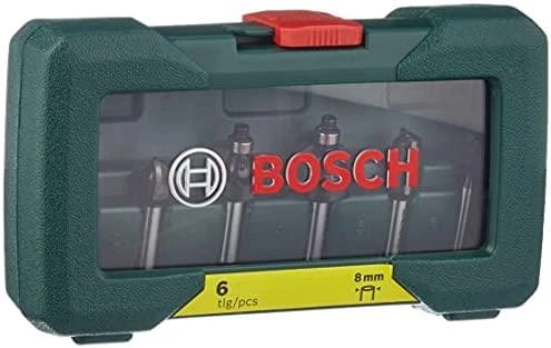 Bosch 6 dalių frezų komplektas, 8mm kotu