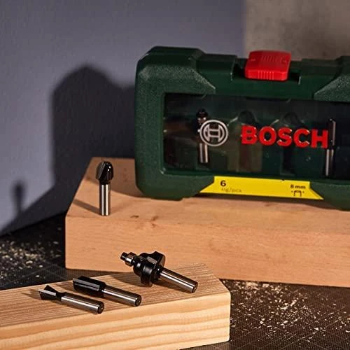 Bosch 6 dalių frezų komplektas, 8mm kotu