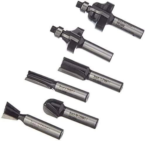 Bosch 6 dalių frezų komplektas, 8mm kotu
