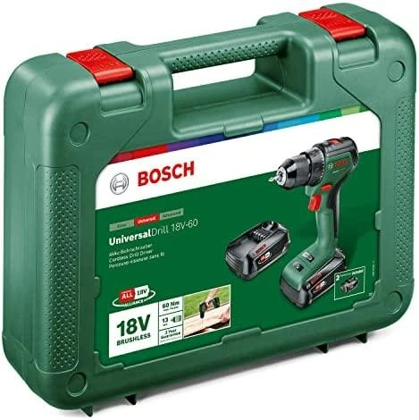 Bosch UniversalDrill 18V-60,2x2 Akum.suktuvas