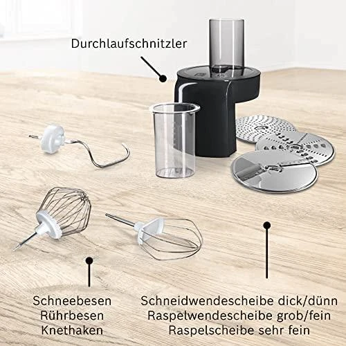 Virtuvinis kombainas Bosch MUMS2EB01 Serija 2, Virtuvės kombainas, MUM, 700 W, Juoda, Juodas