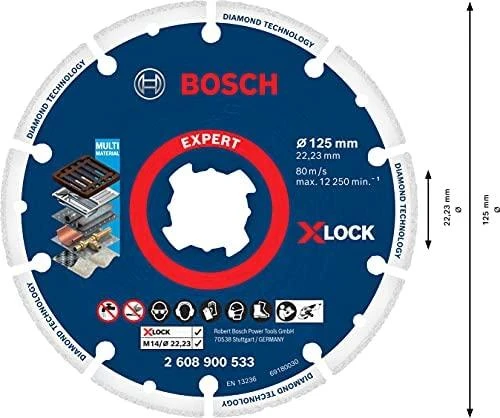 Bosch X-LOCK deimantas metalui 125mm
