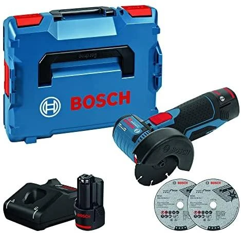 Bosch GWS 12V-76 šlifuoklio komplektas su priedais