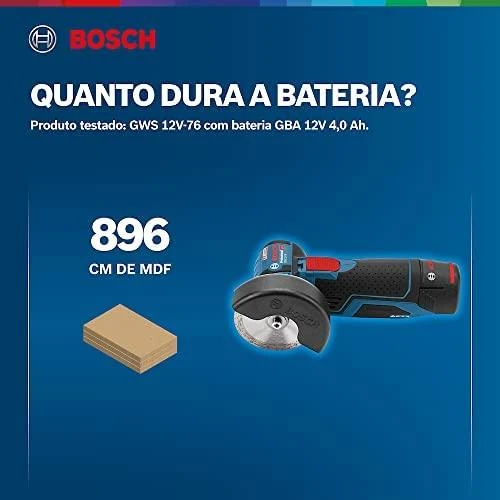 Bosch Professional kampinis šlifuoklis GWS 12V-76 (be baterijos ir įkroviklio; kartoninėje dėžėje)