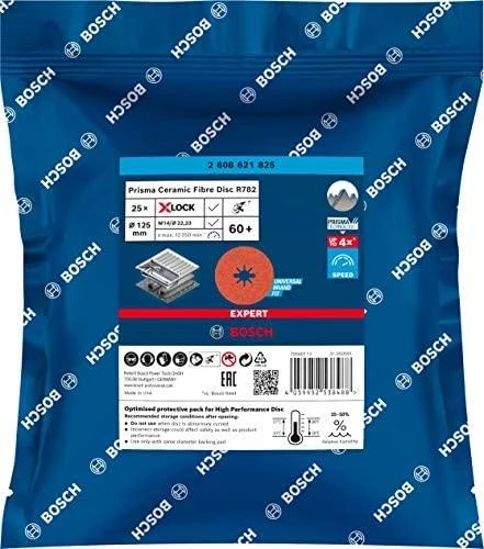 Bosch X-LOCK PrismaCeramic R782 Inox 125 mm,G 60 ,25vnt.
