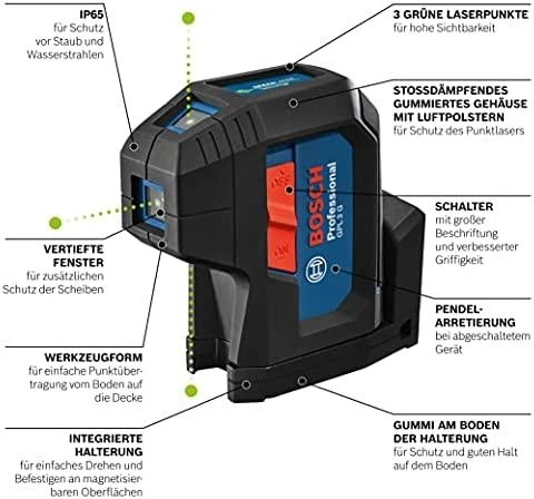 Bosch Taškinis lazerinis nivelyras GPL 3 G, BG 2x1.5V