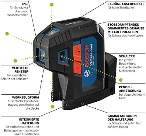 Bosch GPL 5 G, BG 2x1.5V