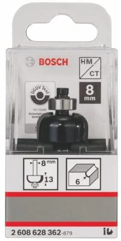 Bosch Dvipusė pusapvalė freza H R=6 mm, l=13 mm,kotas 8mm