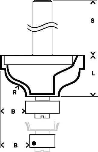 Bosch Daugiaprofilinė freza HM R=4,8mm, l=14mm,kotas 8mm