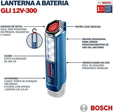 Bosch Akumuliatorinis prožektorius GLI 12V-300 be akumuliatoriaus ir kroviklio