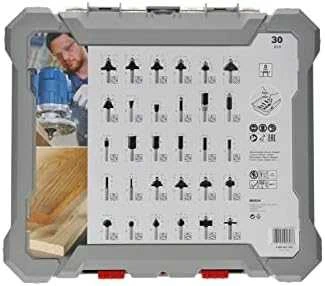 Bosch frezų rinkinys, 30 vnt., mišrus, 8 mm kotu, 2607017475