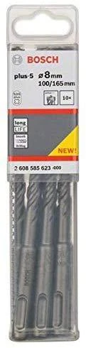 Bosch SDS-plus-5 grąžtas (S4L) 8 x 100 x 165 mm, 10 vnt.