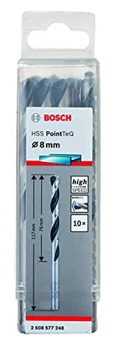 Bosch PointTeQ grąžtas metalui 8 x 75 x 117 mm , 10 vnt.