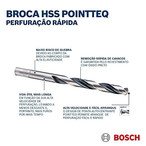 Bosch PointTeQ grąžtas metalui 8 x 75 x 117 mm , 10 vnt.