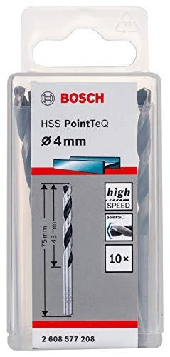 Bosch PointTeQ grąžtas metalui 4 x 43 x 75 mm , 10 vnt.