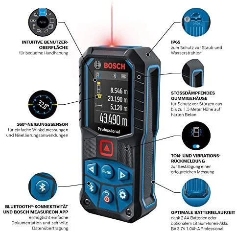 Bosch lazerinis atstumo matuoklis GLM 50-27 C 2x1.5V