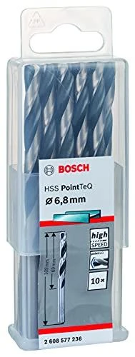 Bosch PointTeQ grąžtas metalui 6,8 x 69 x 109 mm ,10 vnt