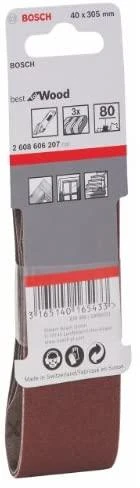 Bosch Šlif.juosta medžiui, PVS 40x303, K80, 3 vnt.