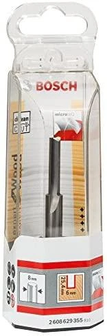 Bosch Išdrožų frezos,kietlydiny 8 mm, D1 6 mm, L 25,4 mm