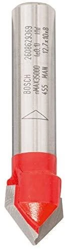 Bosch V formos išdrožos frezos 8 mm, D 12,7 mm, L 10 mm