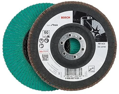 Bosch šlifavimo diskas nerūdijančio plieno 125 mm, K60, 1 vnt.