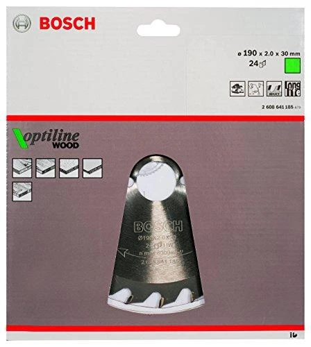 Bosch pjovimo diskas medienai 190x2,0x30 T24 Optiline Wood
