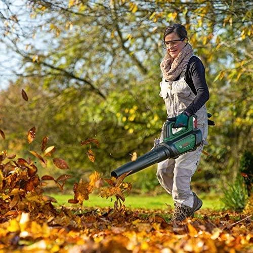 Bosch akumuliatorinis lapu pustevis naudojamas sode