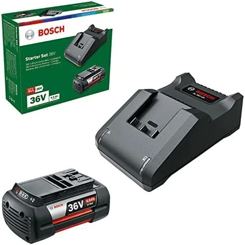 Bosch 36V akumuliatoriaus ir įkroviklio rinkinys su dėže