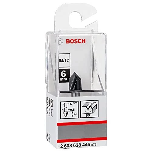 Bosch "V" formos frezos 6 mm D1 9,5 mm, L 12,35 mm,90°