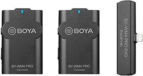 „BOYA BY-WM4 Pro-K4“, bevielio mikrofono sistema, skirta „iOS“ įrenginiams, 2,4 GHz, juoda / BOYA10162