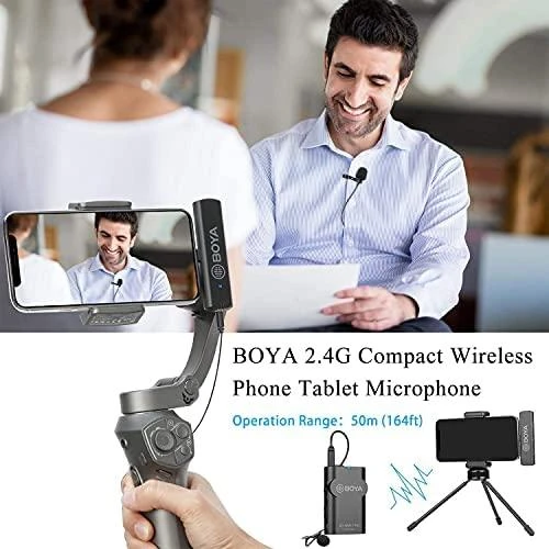 „BOYA BY-WM4 Pro-K4“, bevielio mikrofono sistema, skirta „iOS“ įrenginiams, 2,4 GHz, juoda / BOYA10162