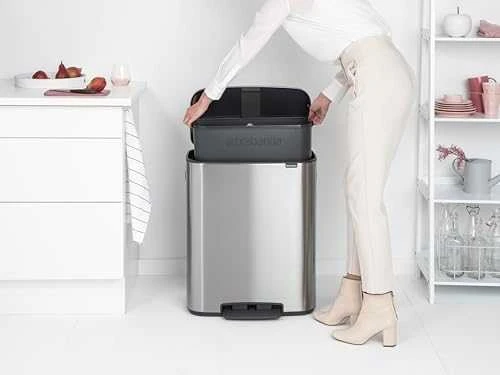 Brabantia Šiukšlių dėžė su pedalu, Bo 60L - matinės plieno spalvos