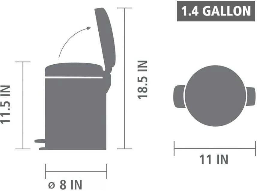Šiukšliadėžė Brabantia, šviesiai ruda, 5 l, 27.1 cm