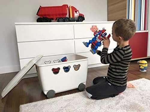 Pojemnik BranQ žaislų dėžė meškiukams, 55 l, balta