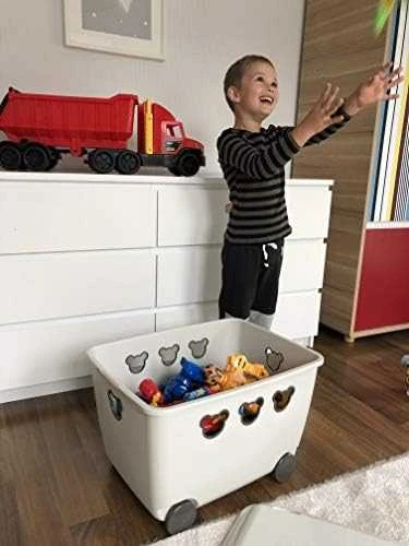 Pojemnik BranQ žaislų dėžė meškiukams, 55 l, balta