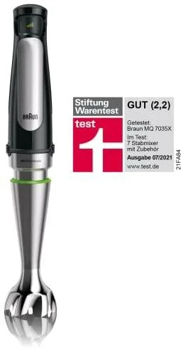 BRAUN Rankinis maišytuvas MQ 7035 X, 1000W, 0.6L, ActiveBlade, SmartSpeed, Inox/Juodas