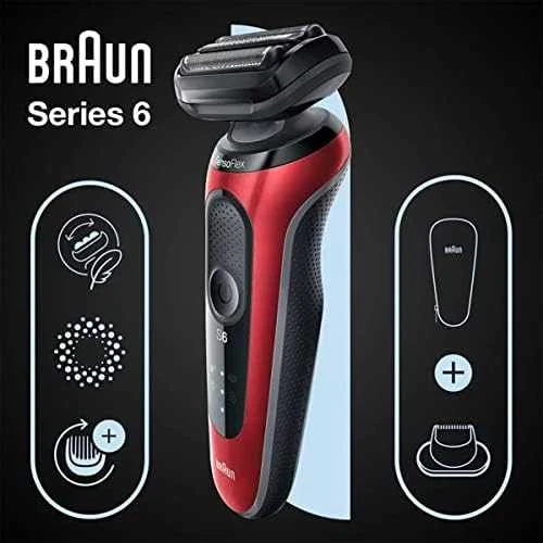 Braun | Shaver | 61-R1200s | Operating time (max) 50 min | Wet & Dry | Raudona/Juodas