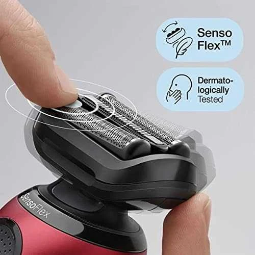 Braun | Shaver | 61-R1200s | Operating time (max) 50 min | Wet & Dry | Raudona/Juodas