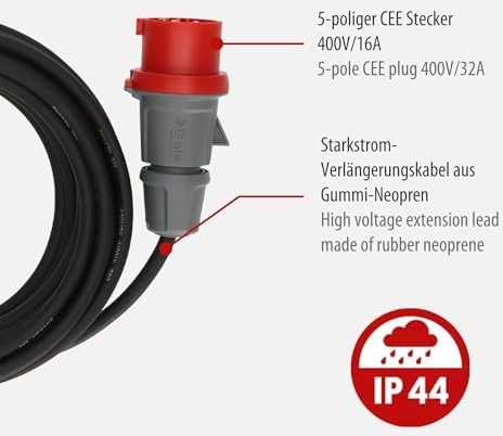 Elektrinis ilgiklis Brennenstuhl 10m 1 CEE 400V/ 16A RN 5x1,5