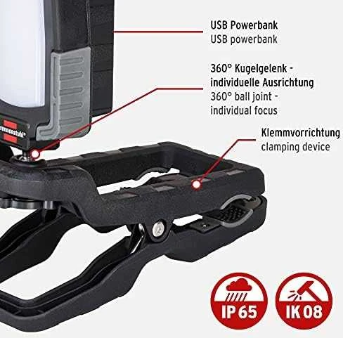Brennenstuhl Prisegamas žibintas, 10W, 950LM, 6350K, IK08, IP65
