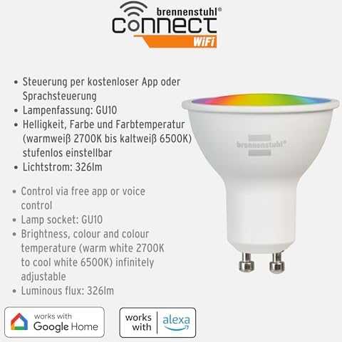 Brennenstuhl Brennenstuhl WiFi LED lempa GU10