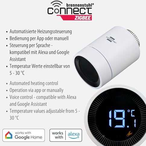 Brennenstuhl Brennenstuhl Connect Zigbee radiatoriaus termostatas, šildymo termostatas