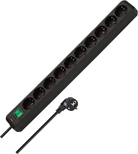 Brennenstuhl Eco-Line prailgintuvas, 10 xCEE 7/4, 1xCEE 7/7, jungtukas, 3m, apsauga nuo vaikų , juodas 1159300010 / GT-511
