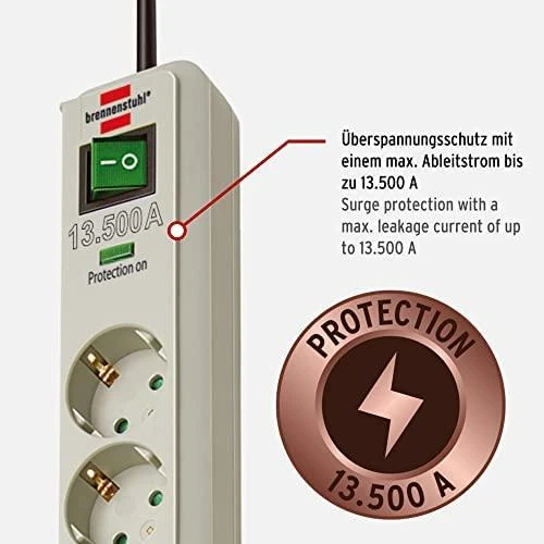 Buitinis ilgintuvas – filtras BRENNENSTUHL, 6 vietų, 1.5 m