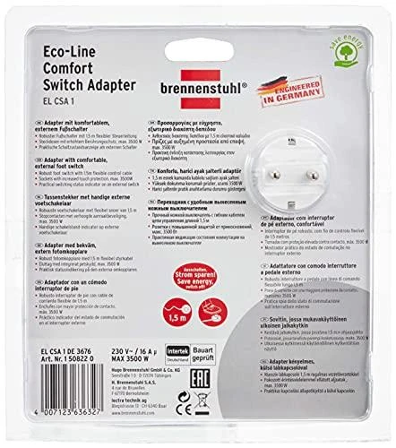 Brennenstuhl Ilgiklis BRENNEN 1 lizdas, 1.5m, juodas / GT-654