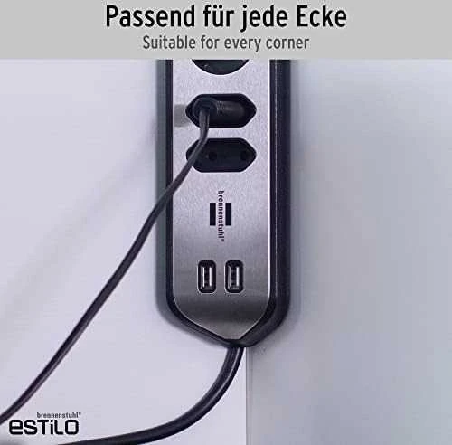 Buitinis ilgintuvas BRENNENSTUHL, 4 vt, 2USB, 2m