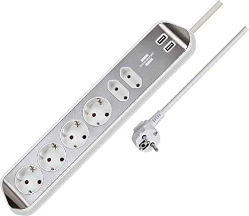 Buitinis ilgintuvas BRENNENSTUHL, 6 vietų, 2 USB, 2 m