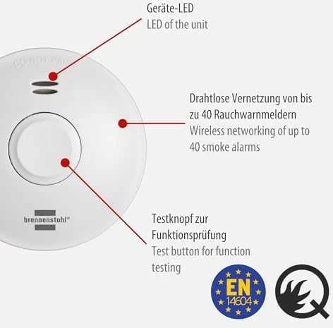 Brennenstuhl Brennenstuhl networkable smoke detector RM L 3101 (baltas)